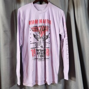 Van Halen 1980 World Invasion Tour Long Sleeve Shirt Mens Medium Lavender Purple